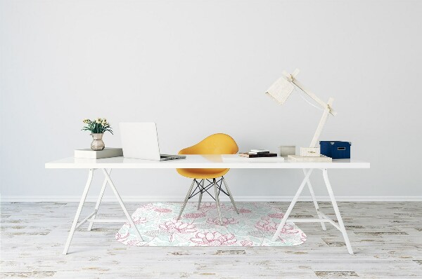 Tapis de chaise de bureau Contours de fleurs