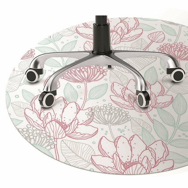 Tapis de chaise de bureau Contours de fleurs