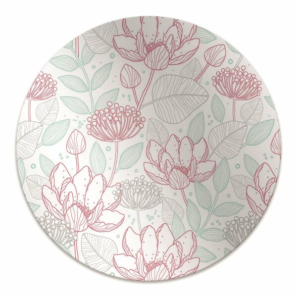 Tapis de chaise de bureau Contours de fleurs