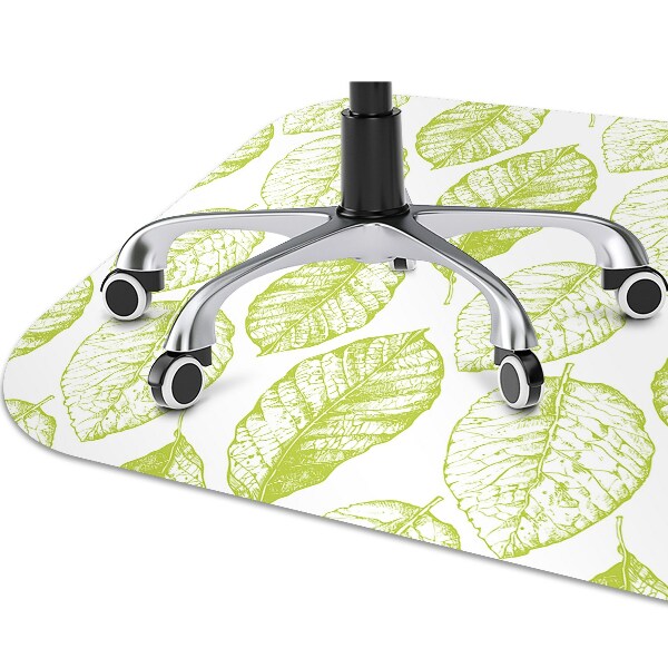 Tapis pour chaise de bureau Feuilles vertes
