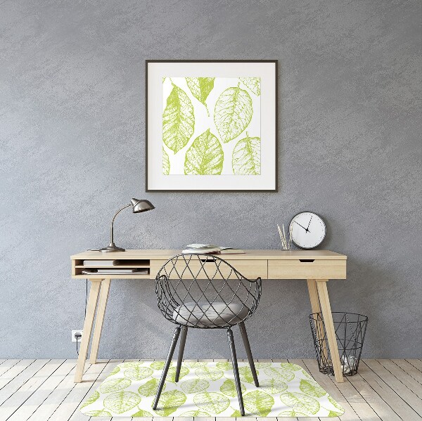 Tapis pour chaise de bureau Feuilles vertes