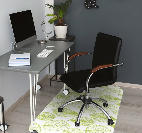 Tapis pour chaise de bureau Feuilles vertes