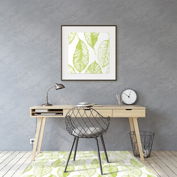 Tapis pour chaise de bureau Feuilles vertes
