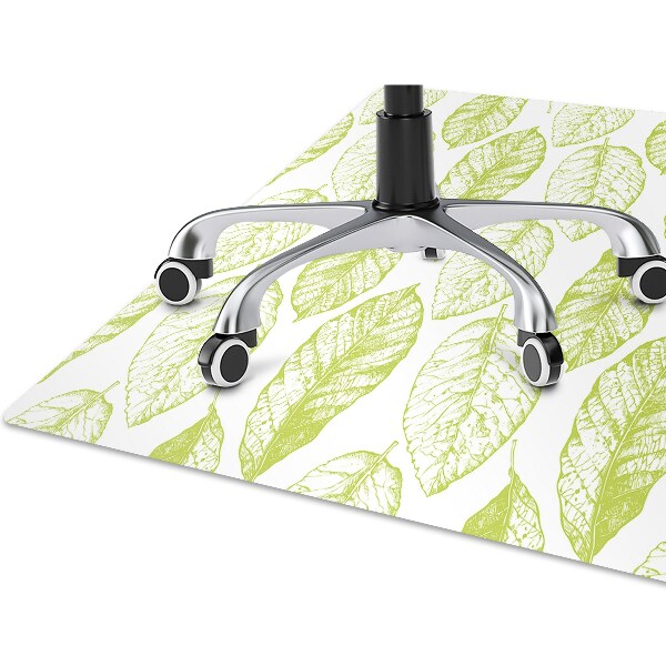 Tapis pour chaise de bureau Feuilles vertes