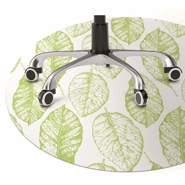 Tapis pour chaise de bureau Feuilles vertes