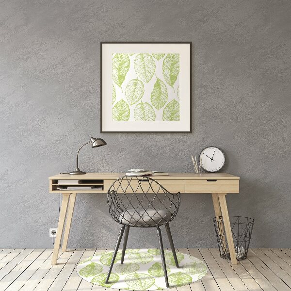 Tapis pour chaise de bureau Feuilles vertes