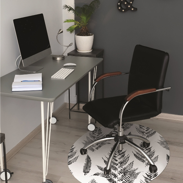 Tapis de chaise de bureau Empreintes de fougère