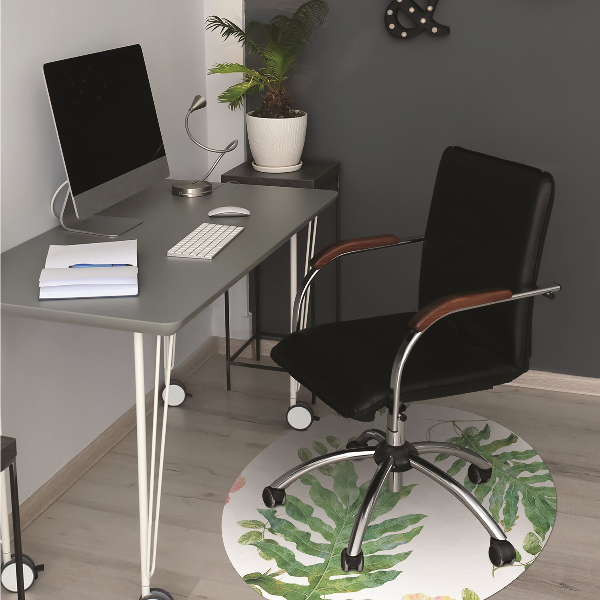 Tapis de chaise de bureau Feuilles et fleurs