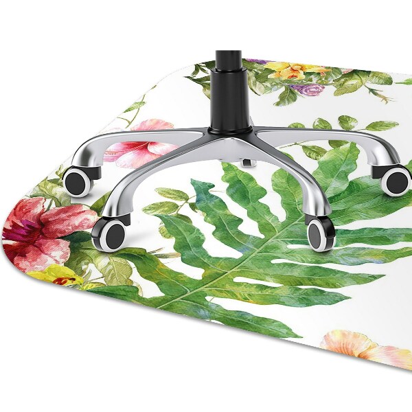 Tapis de chaise de bureau Feuilles et fleurs
