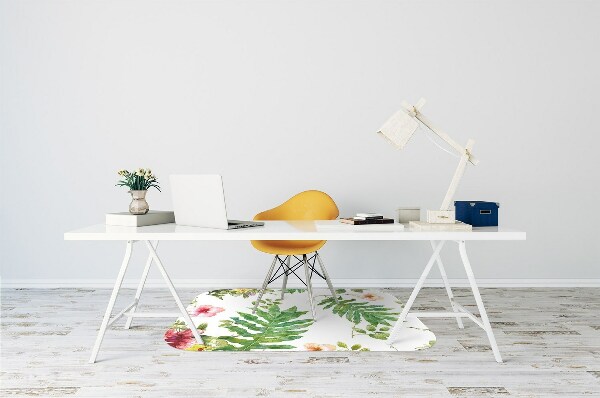 Tapis de chaise de bureau Feuilles et fleurs