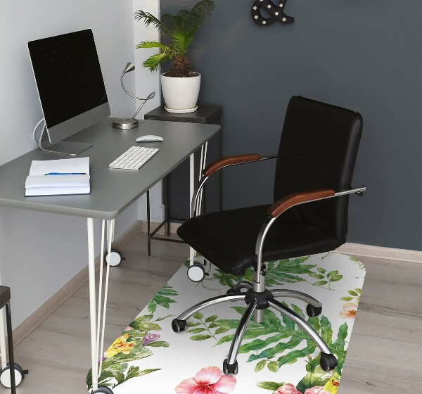 Tapis de chaise de bureau Feuilles et fleurs