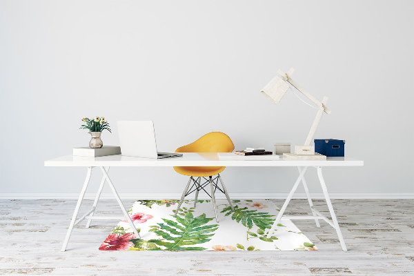 Tapis de chaise de bureau Feuilles et fleurs