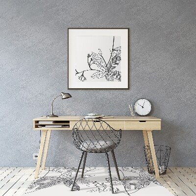 Tapis bureau Fleurs Doodle