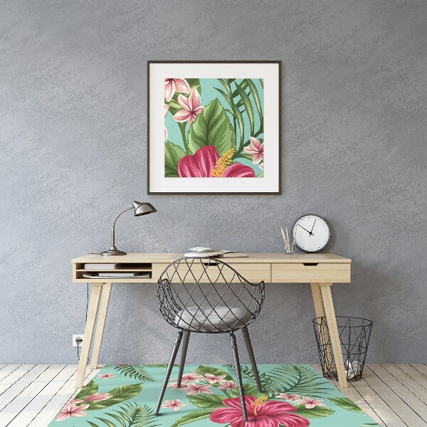 Tapis de chaise de bureau Fleurs