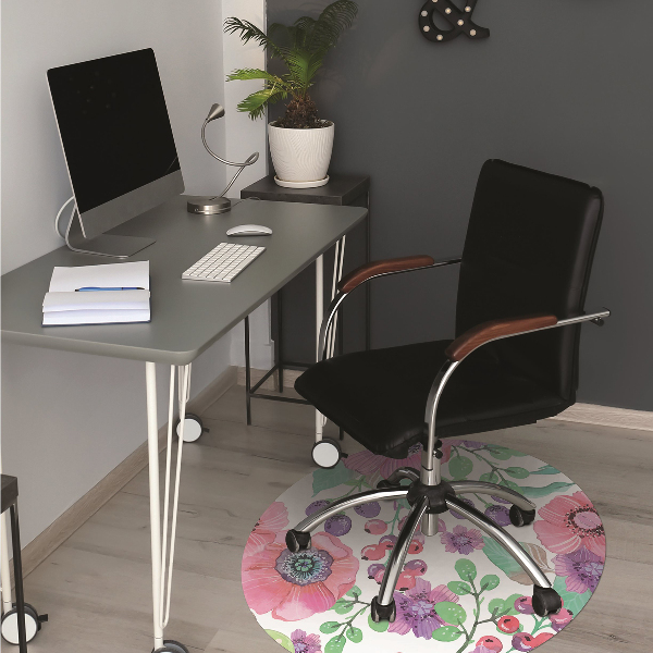 Tapis de chaise de bureau Fleurs et baies