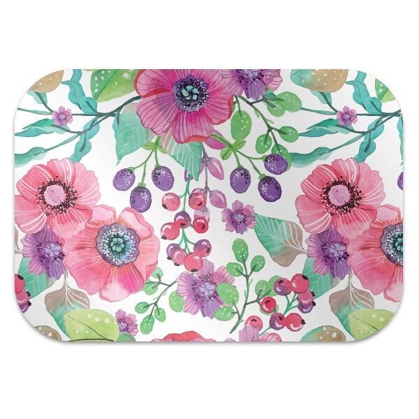 Tapis de chaise de bureau Fleurs et baies