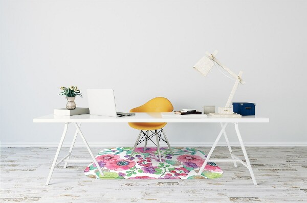 Tapis de chaise de bureau Fleurs et baies