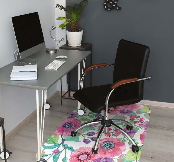 Tapis de chaise de bureau Fleurs et baies