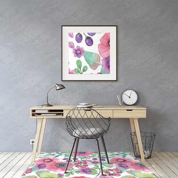 Tapis de chaise de bureau Fleurs et baies