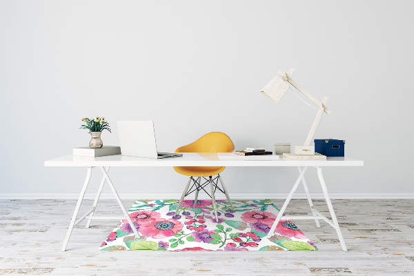 Tapis de chaise de bureau Fleurs et baies