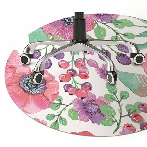 Tapis de chaise de bureau Fleurs et baies