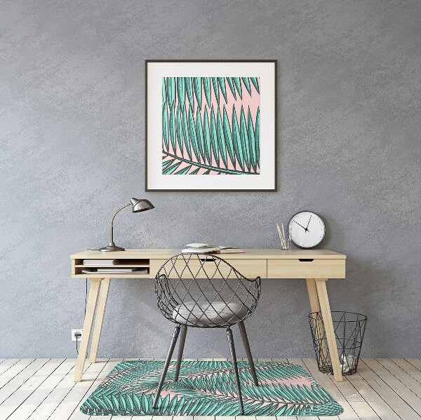 Tapis de chaise de bureau Feuille exotique