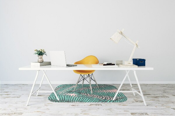 Tapis de chaise de bureau Feuille exotique