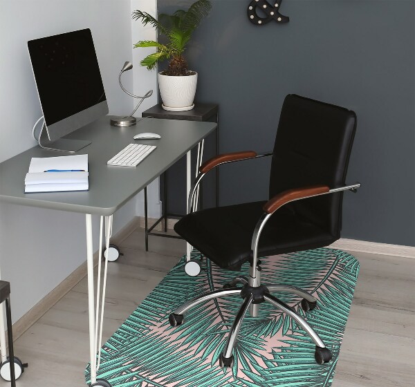 Tapis de chaise de bureau Feuille exotique
