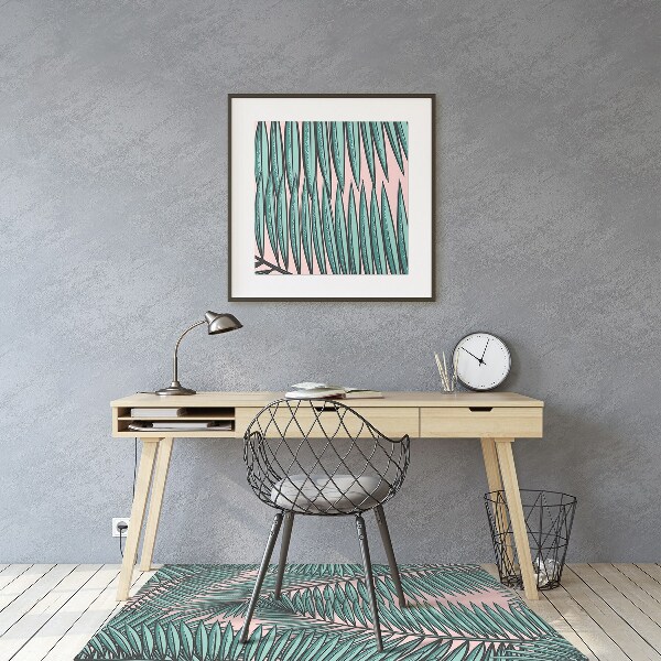 Tapis de chaise de bureau Feuille exotique