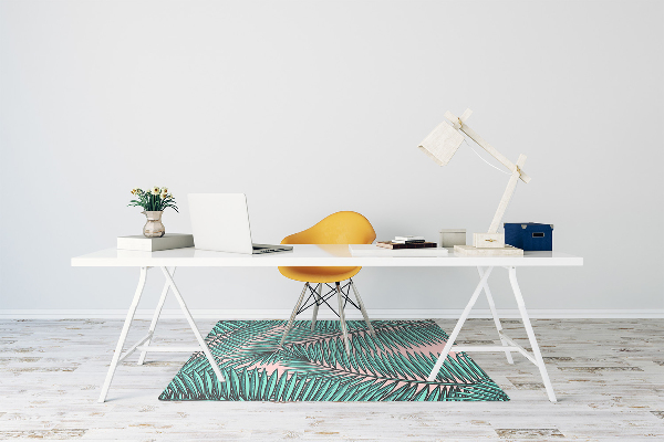 Tapis de chaise de bureau Feuille exotique
