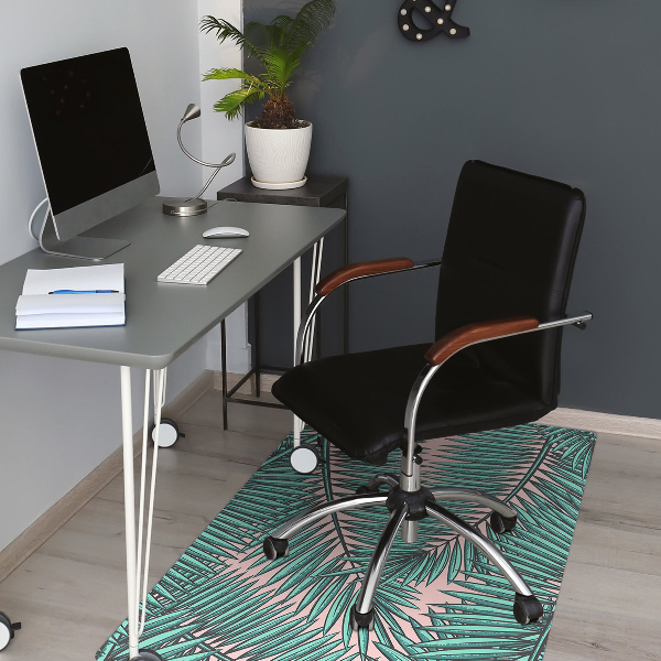 Tapis de chaise de bureau Feuille exotique