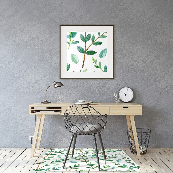 Tapis de chaise de bureau Brindilles vertes