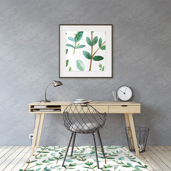 Tapis de chaise de bureau Brindilles vertes