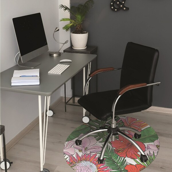 Tapis de chaise de bureau Fleurs colorées