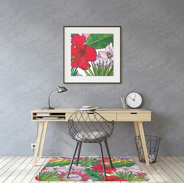 Tapis de chaise de bureau Fleurs colorées
