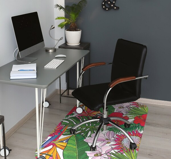 Tapis de chaise de bureau Fleurs colorées