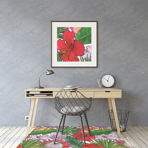 Tapis de chaise de bureau Fleurs colorées