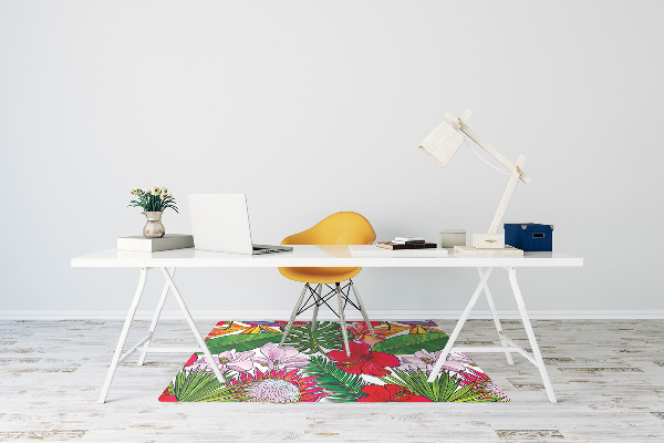 Tapis de chaise de bureau Fleurs colorées