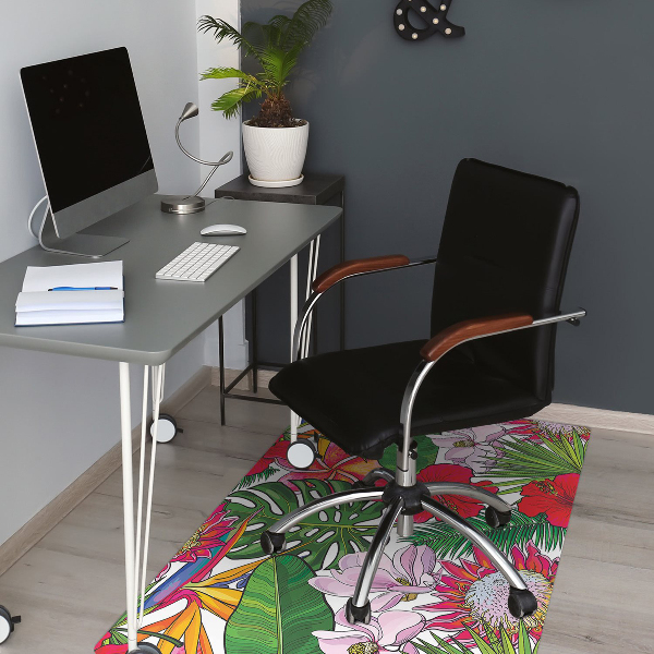 Tapis de chaise de bureau Fleurs colorées