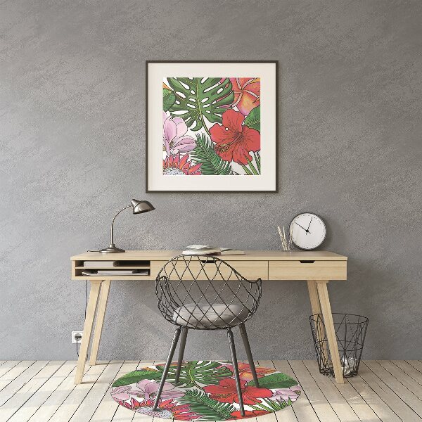 Tapis de chaise de bureau Fleurs colorées
