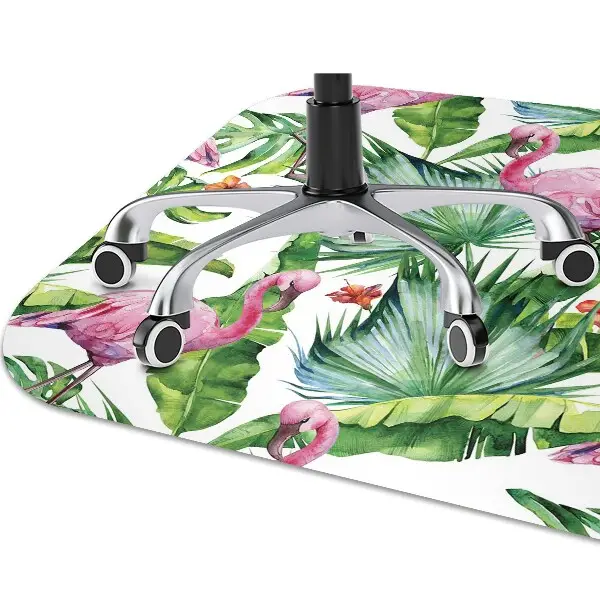 Tapis fauteuil bureau do biura Feuilles et flamants