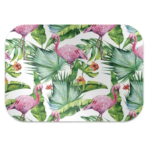 Tapis fauteuil bureau do biura Feuilles et flamants