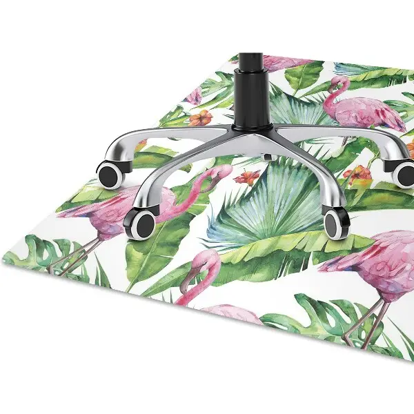 Tapis fauteuil bureau do biura Feuilles et flamants