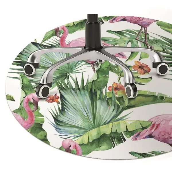 Tapis fauteuil bureau do biura Feuilles et flamants