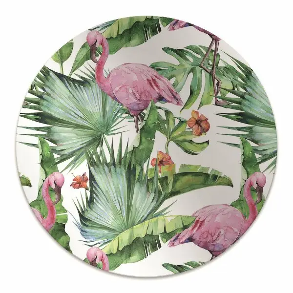 Tapis fauteuil bureau do biura Feuilles et flamants