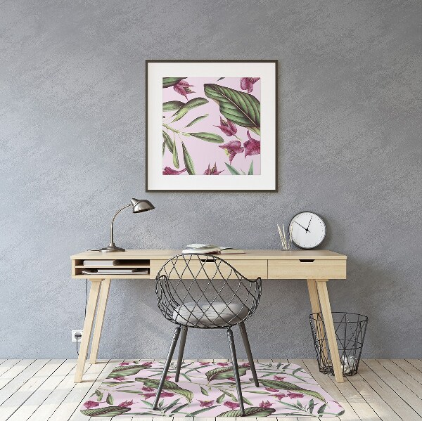 Tapis bureau Fleurs roses