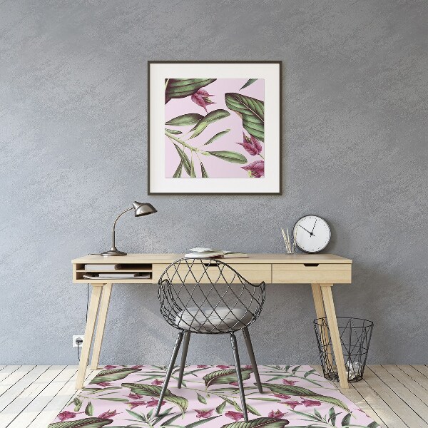 Tapis bureau Fleurs roses