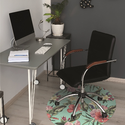 Tapis de chaise de bureau Feuilles et fleurs