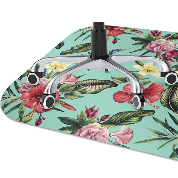 Tapis de chaise de bureau Feuilles et fleurs