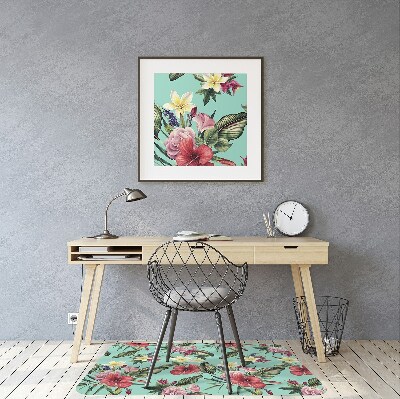 Tapis de chaise de bureau Feuilles et fleurs